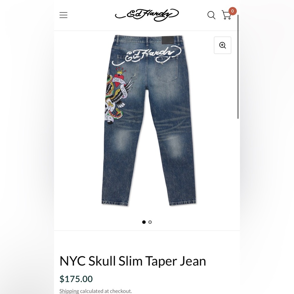 Ed hardy jeans slim taper (baggy fit)